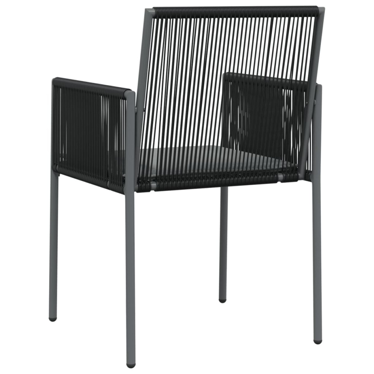 vidaXL Καρέκλες Κήπου 4 τεμ. Μαύρο 54x60,5x83,5 εκ Συνθ. Ρατάν&Μαξιλ.
