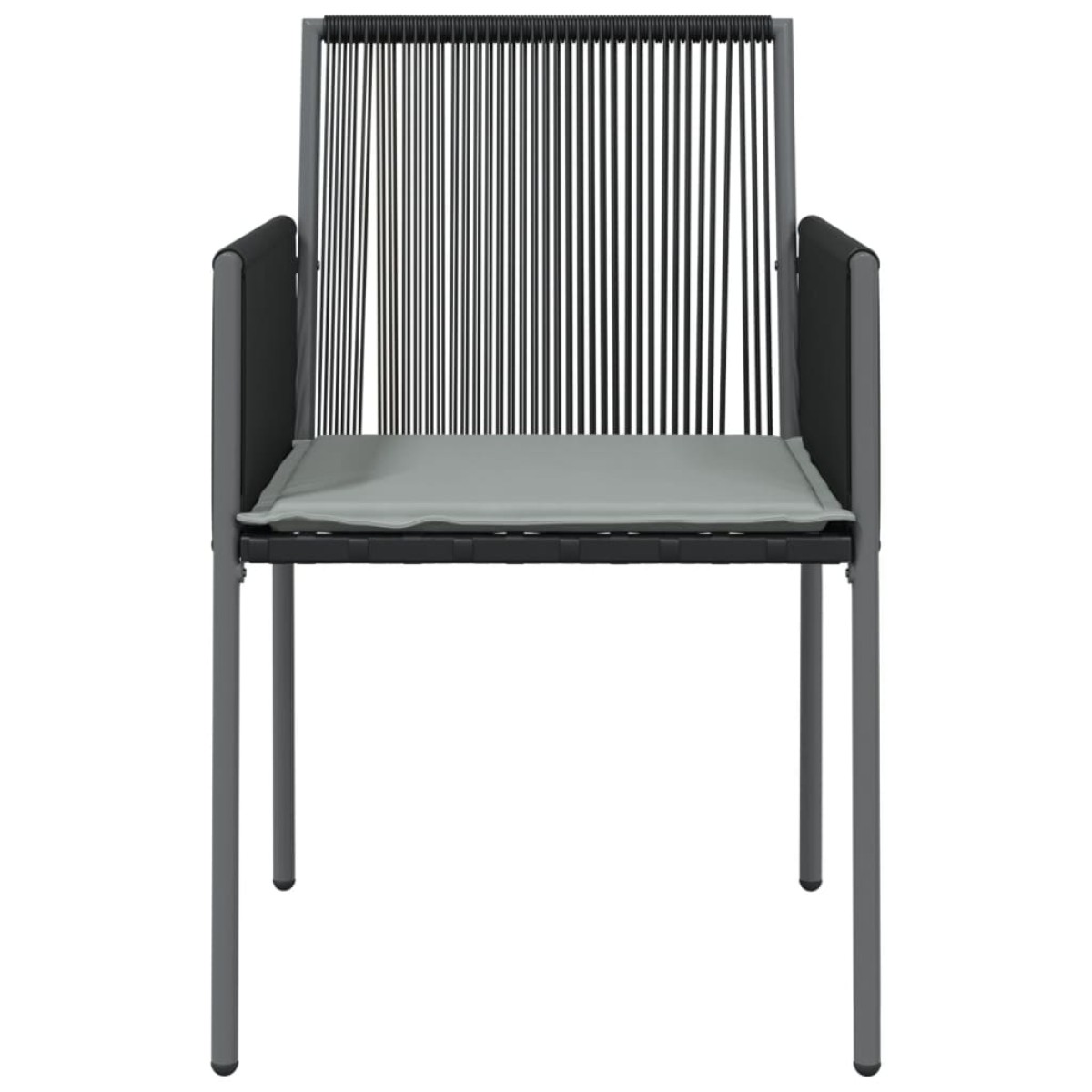 vidaXL Καρέκλες Κήπου 6 τεμ. Μαύρο 54x60,5x83,5 εκ Συνθ. Ρατάν&Μαξιλ.