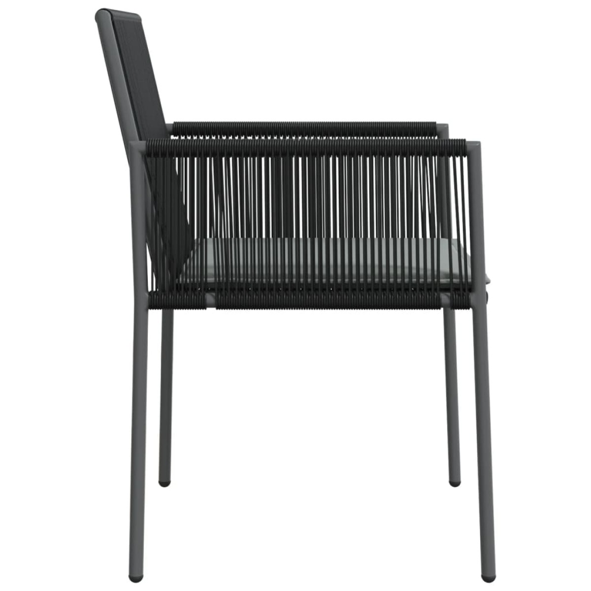 vidaXL Καρέκλες Κήπου 6 τεμ. Μαύρο 54x60,5x83,5 εκ Συνθ. Ρατάν&Μαξιλ.