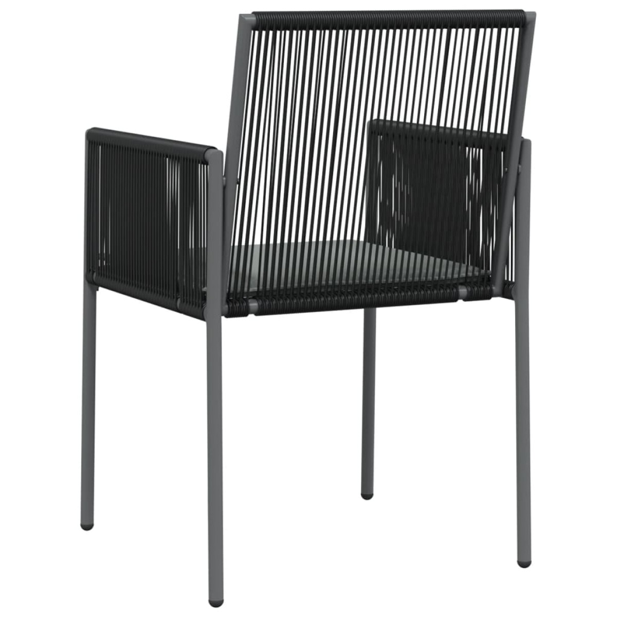 vidaXL Καρέκλες Κήπου 6 τεμ. Μαύρο 54x60,5x83,5 εκ Συνθ. Ρατάν&Μαξιλ.