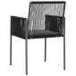 vidaXL Καρέκλες Κήπου 6 τεμ. Μαύρο 54x60,5x83,5 εκ Συνθ. Ρατάν&Μαξιλ.