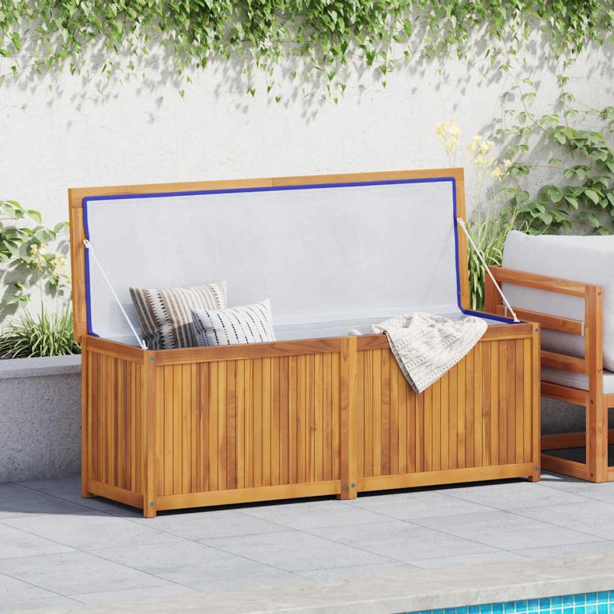 vidaXL Μπαούλο Κήπου 150 x 50 x 55 εκ. από Μασίφ Ξύλο Teak