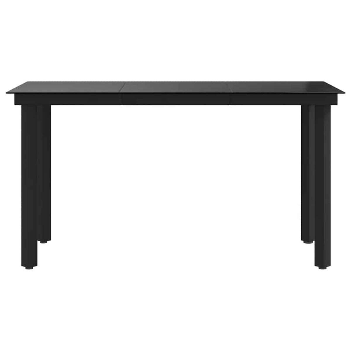 vidaXL Τραπεζαρία Κήπου Μαύρη 140 x 70 x 74 εκ. από Ατσάλι / Γυαλί