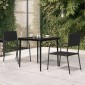 vidaXL Τραπεζαρία Κήπου Μαύρη 80 x 80 x 74 εκ. από Ατσάλι / Γυαλί