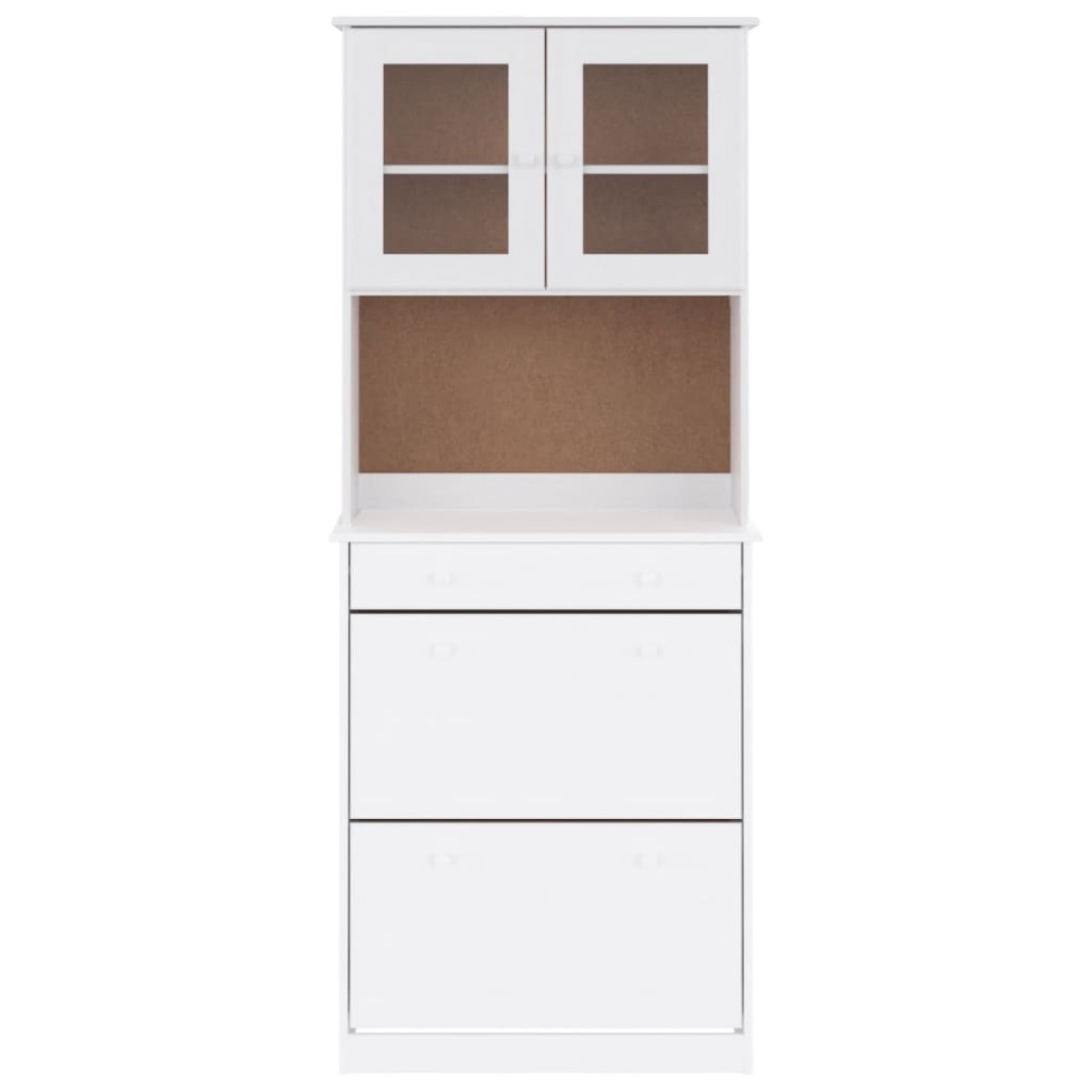 vidaXL Ντουλάπι ALTA Λευκό 77 x 35 x 188 εκ. από Μασίφ Ξύλο Πεύκου
