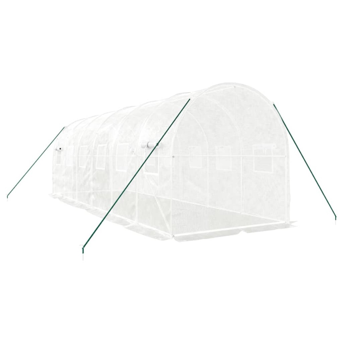 vidaXL Θερμοκήπιο με Ατσάλινο Πλαίσιο Λευκό 12 μ² 6 x 2 x 2 μ.