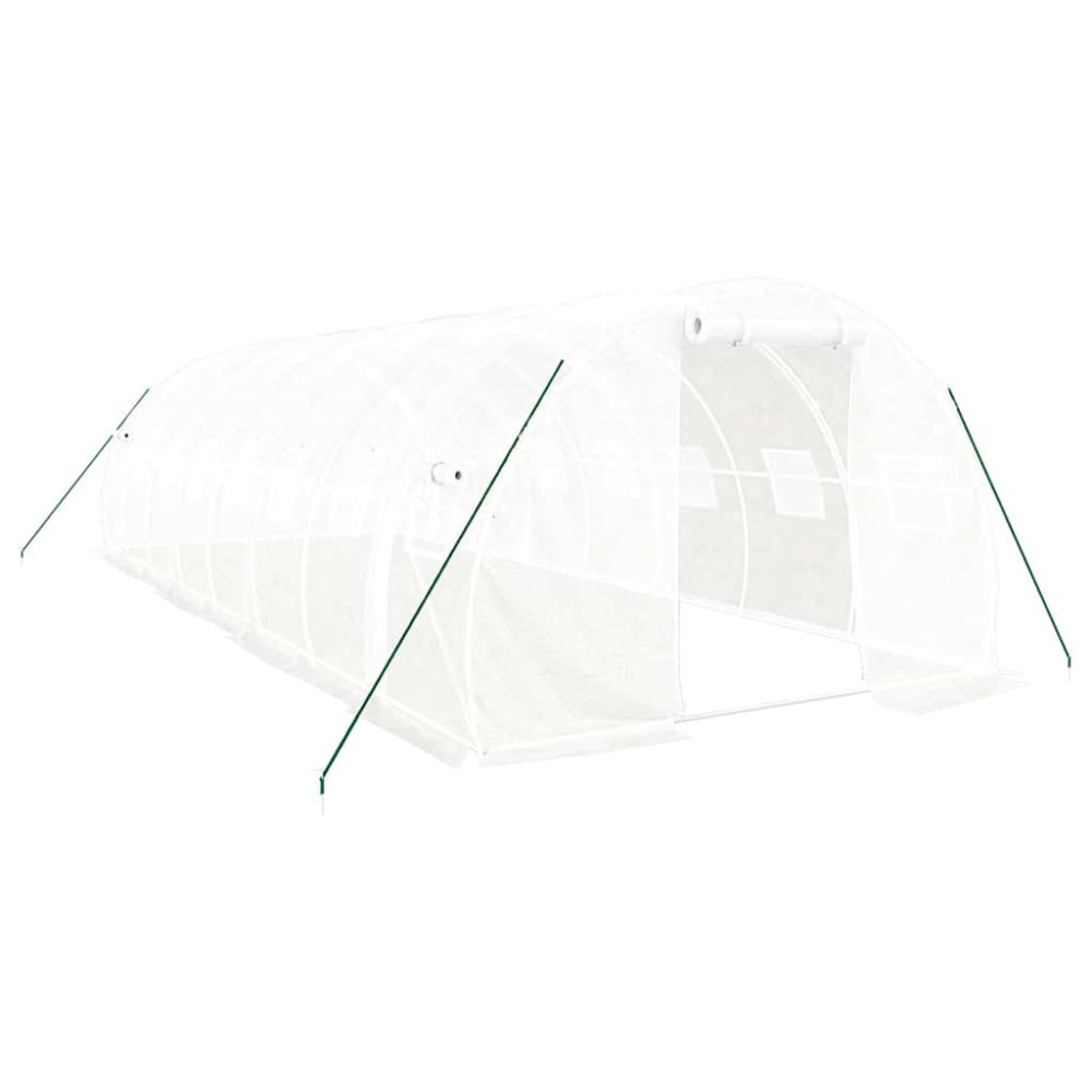 vidaXL Θερμοκήπιο Λευκό 24 μ² 8 x 3 x 2 μ. με Ατσάλινο Πλαίσιο