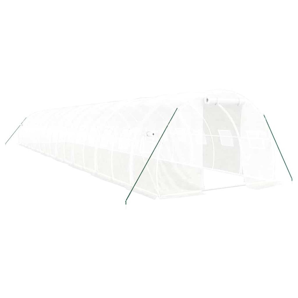 vidaXL Θερμοκήπιο Λευκό 48 μ² 16 x 3 x 2 μ. με Ατσάλινο Πλαίσιο