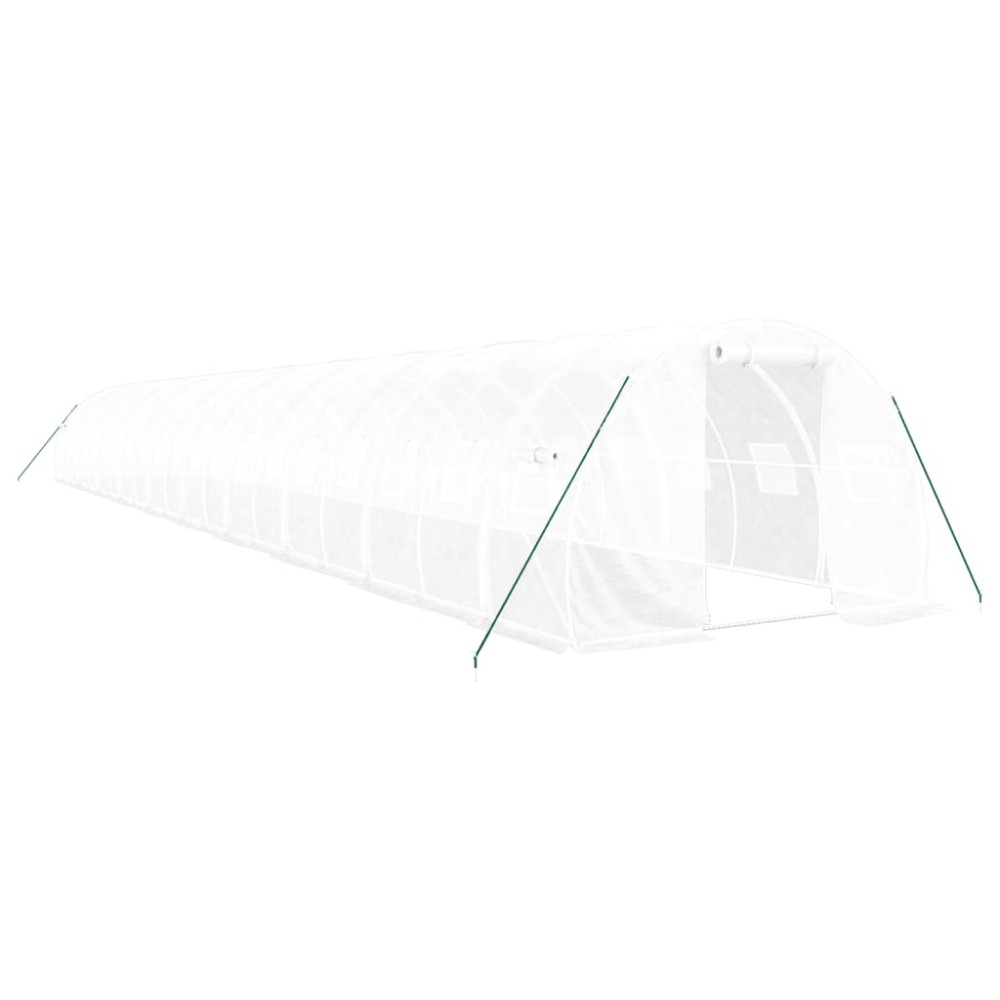 vidaXL Θερμοκήπιο Λευκό 60 μ² 20 x 3 x 2 μ. με Ατσάλινο Πλαίσιο