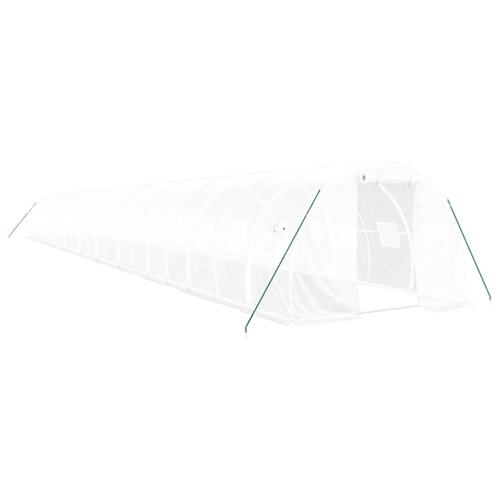 vidaXL Θερμοκήπιο Λευκό 66 μ² 22 x 3 x 2 μ. με Ατσάλινο Πλαίσιο