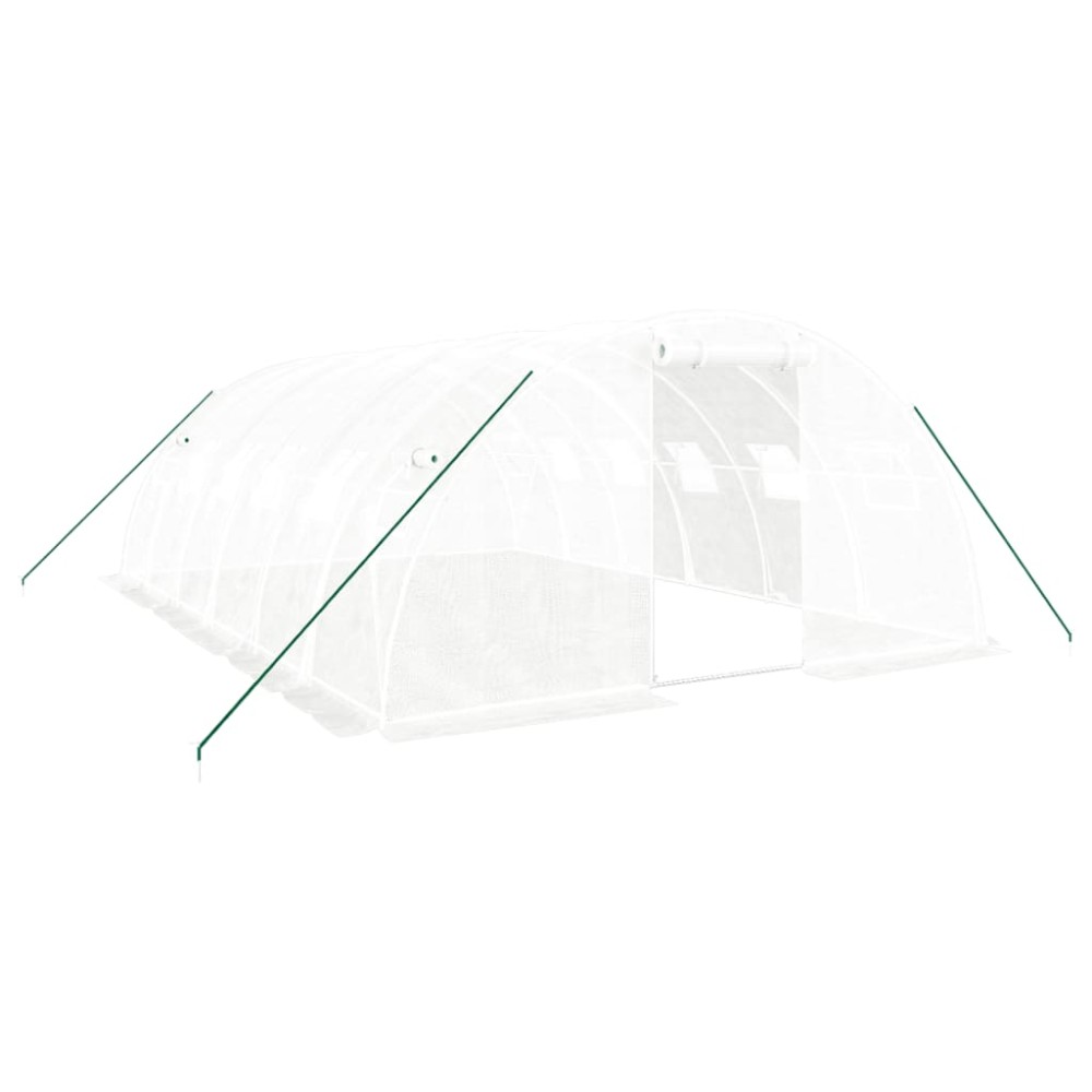 vidaXL Θερμοκήπιο Λευκό 24 μ² 6 x 4 x 2 μ. με Ατσάλινο Πλαίσιο