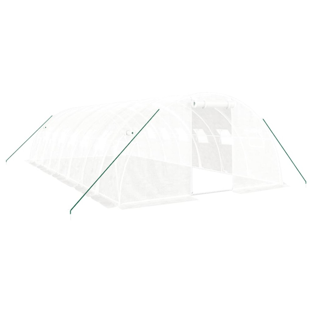 vidaXL Θερμοκήπιο Λευκό 32 μ² 8 x 4 x 2 μ. με Ατσάλινο Πλαίσιο
