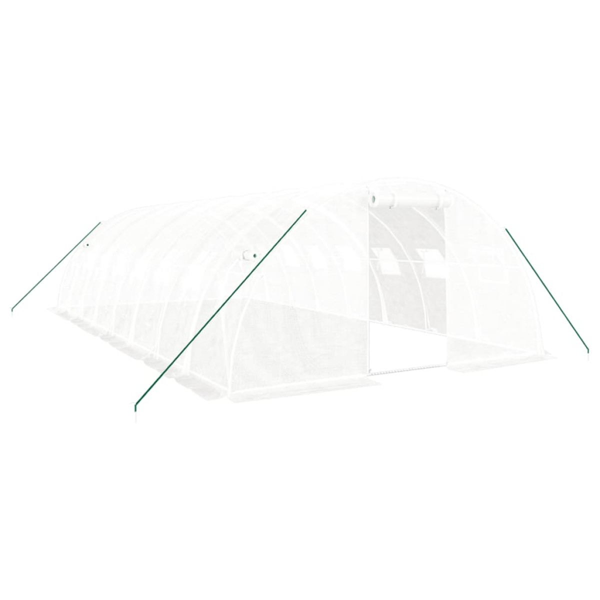 vidaXL Θερμοκήπιο Λευκό 32 μ² 8 x 4 x 2 μ. με Ατσάλινο Πλαίσιο