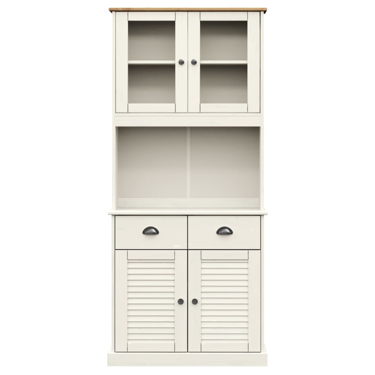 vidaXL Βιτρίνα VIGO Λευκή 78 x 40 x 175 εκ. από Μασίφ Ξύλο Πεύκου