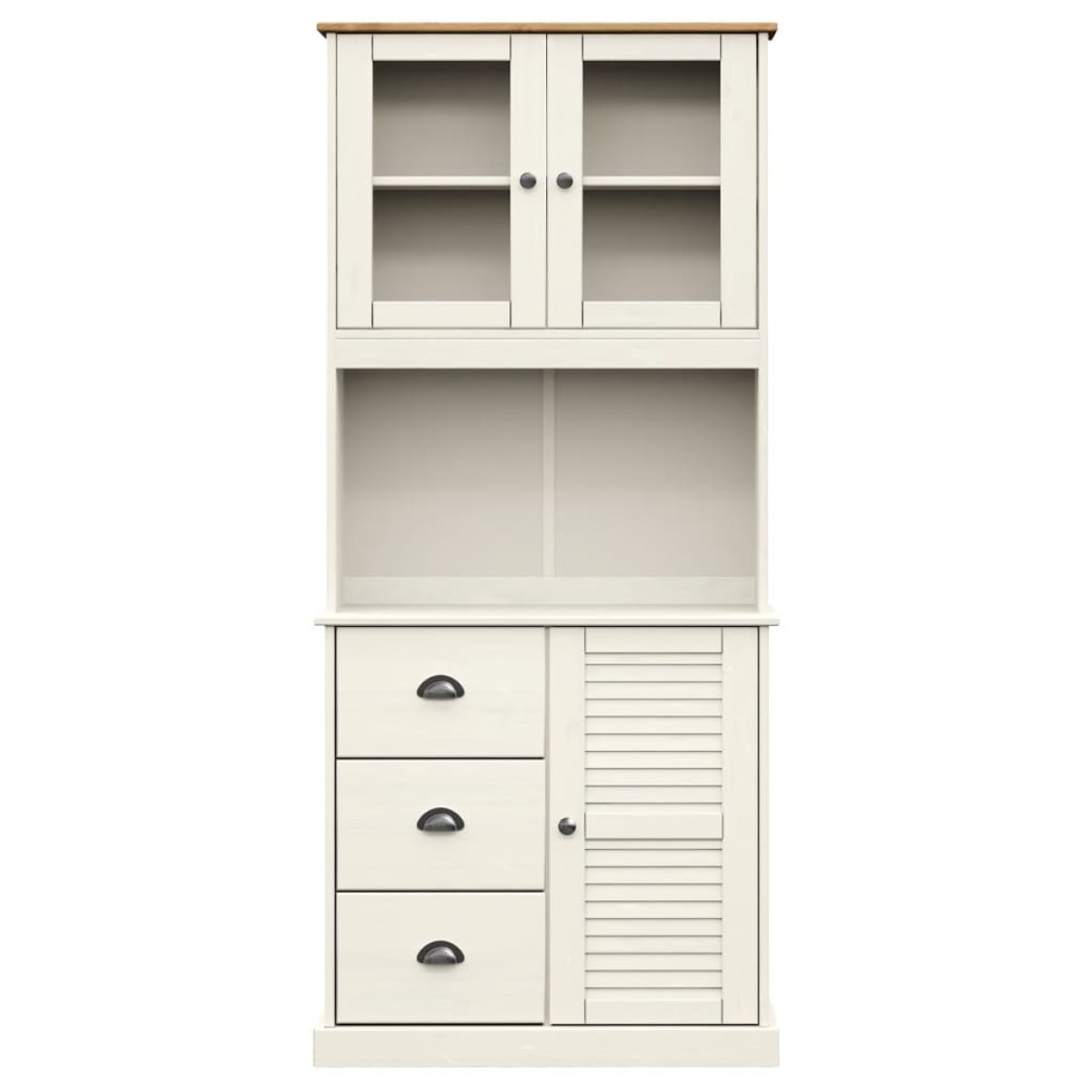 vidaXL Βιτρίνα VIGO Λευκή 78 x 40 x 175 εκ. από Μασίφ Ξύλο Πεύκου