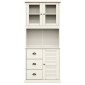vidaXL Βιτρίνα VIGO Λευκή 78 x 40 x 175 εκ. από Μασίφ Ξύλο Πεύκου