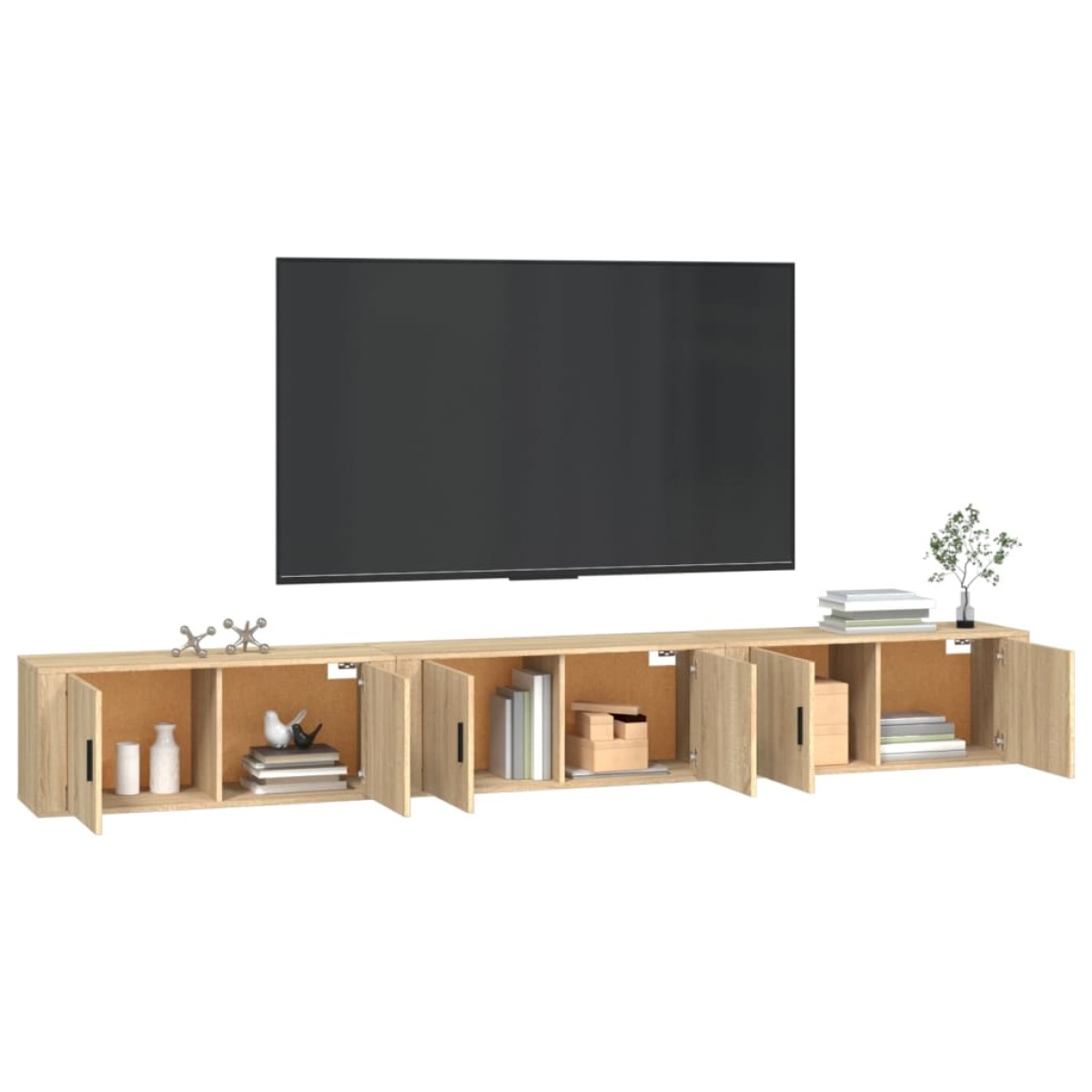 vidaXL Έπιπλα Τηλεόρασης Επιτοίχια 3 τεμ. Sonoma Δρυς 100x34,5x40 εκ