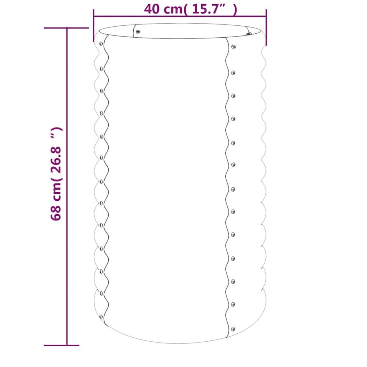vidaXL Ζαρντινιέρα Ανθρακί 40x40x68 εκ Ατσάλι με Ηλεκτρ. Βαφή Πούδρας