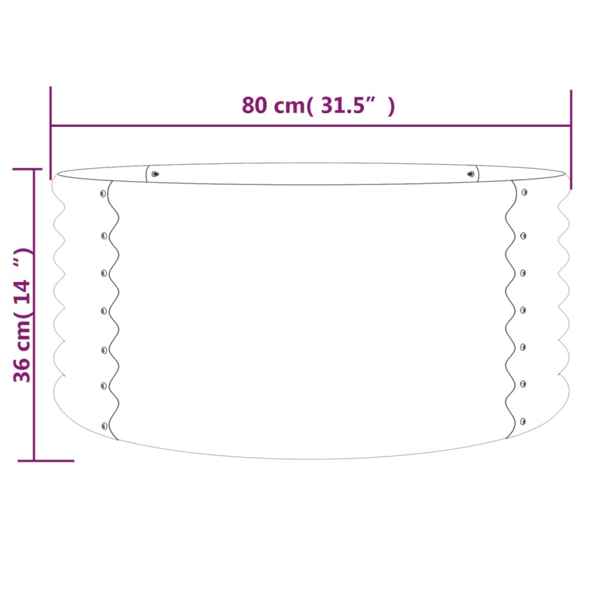 vidaXL Ζαρντινιέρα Πράσινη 80x80x36 εκ. Ατσάλι με Ηλεκτρ. Βαφή Πούδρας