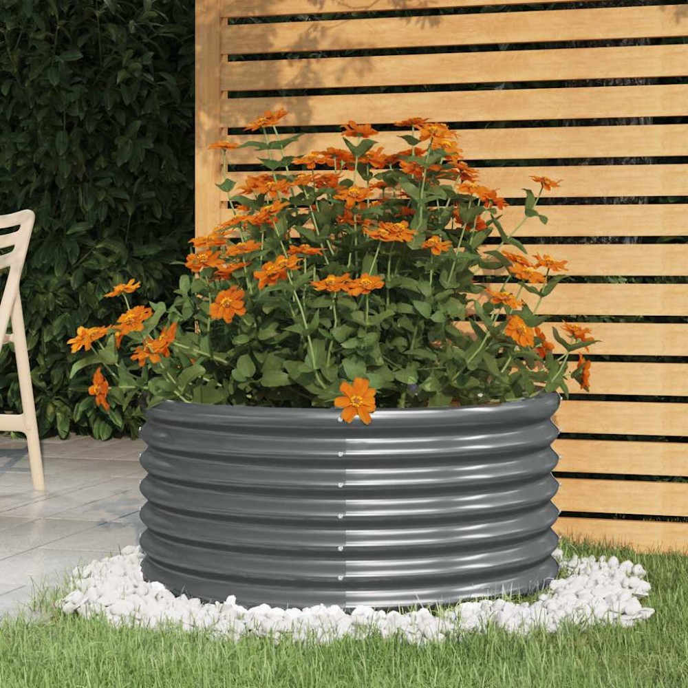 vidaXL Ζαρντινιέρα Ανθρακί 80x80x36 εκ. Γαλβανισμένος χάλυβας