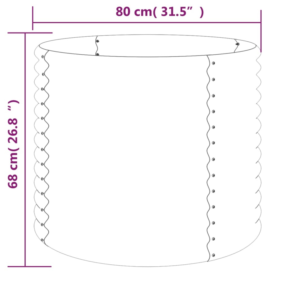 vidaXL Ζαρντινιέρα Πράσινη 80x80x68 εκ. Ατσάλι με Ηλεκτρ. Βαφή Πούδρας