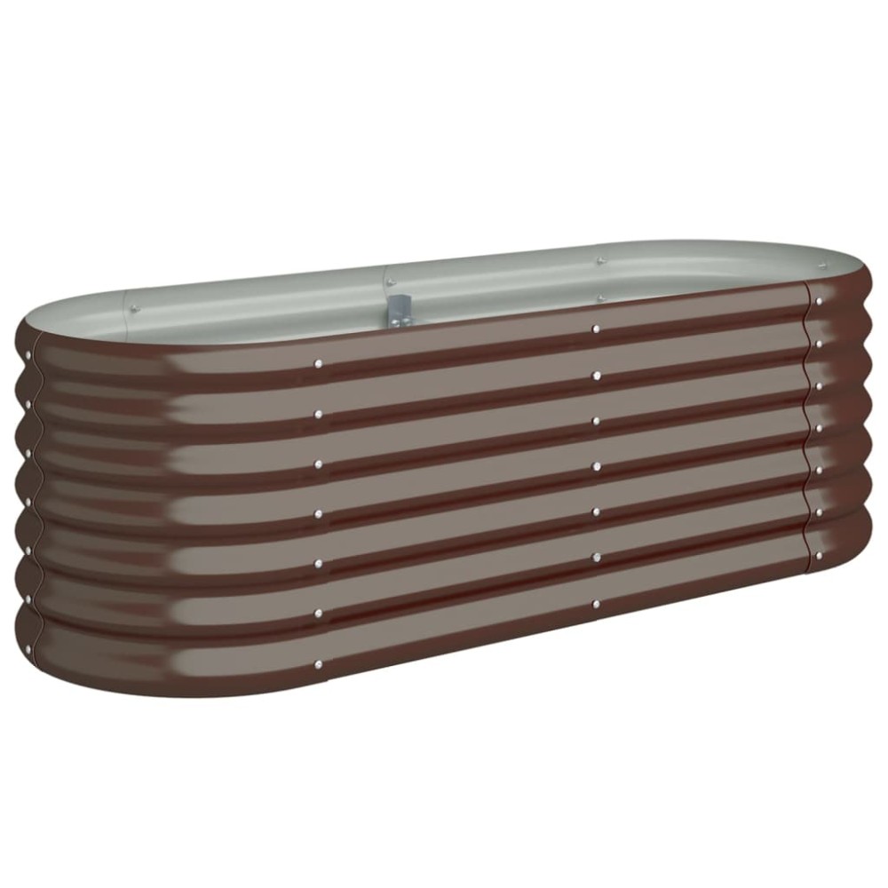 vidaXL Ζαρντινιέρα Υπερυψωμένη Καφέ 114x40x36 εκ. Γαλβανισμένος χάλυβας