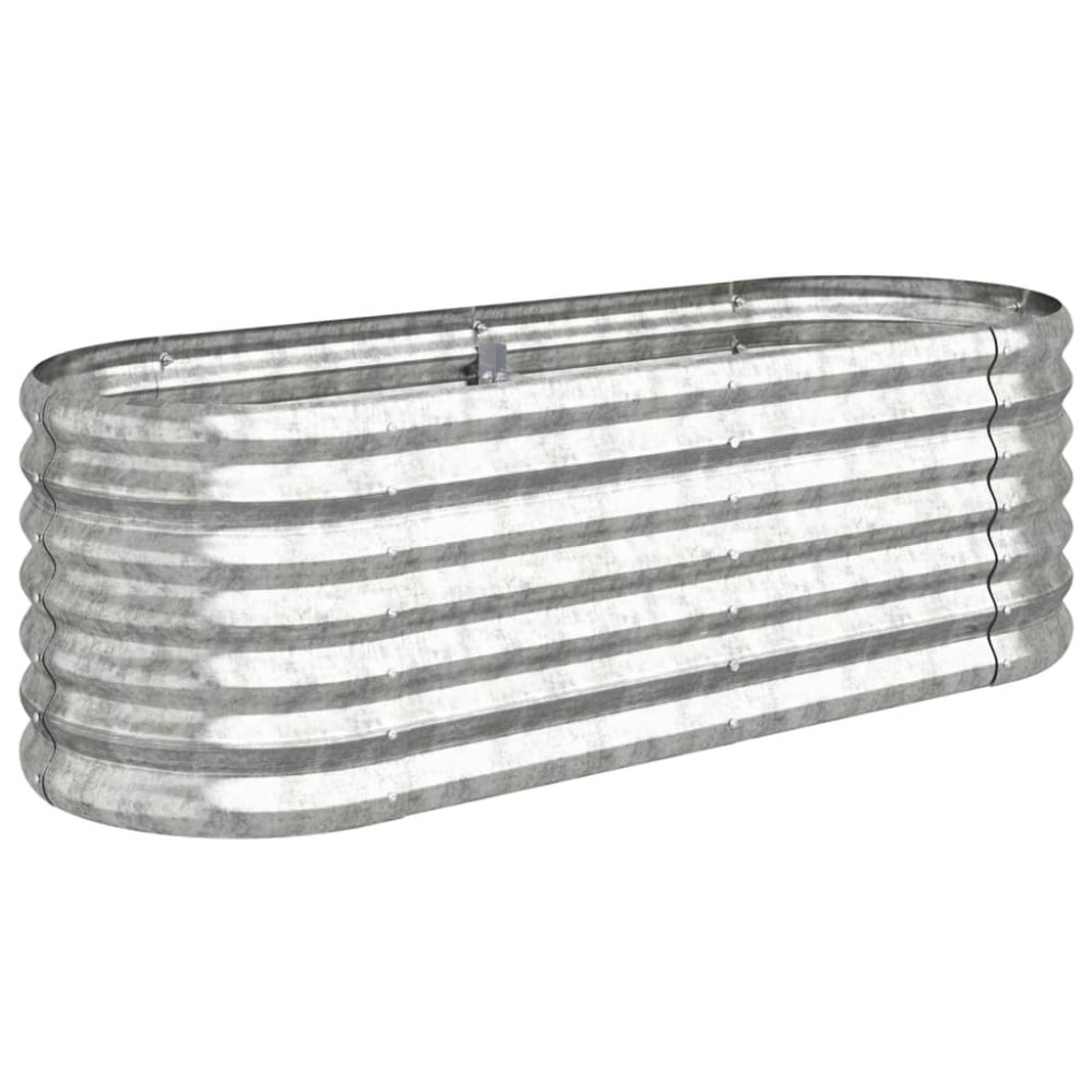 vidaXL Ζαρντινιέρα Υπερυψωμένη Ασημί 114x40x36 εκ. Γαλβανισμένος χάλυβας