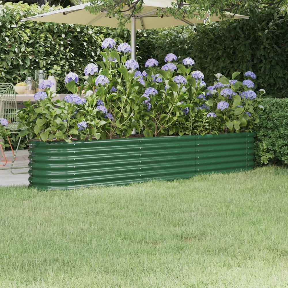 vidaXL Ζαρντινιέρα Πράσινη 224x40x36 εκ Γαλβανισμένος χάλυβας