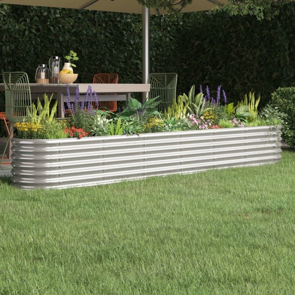 vidaXL Ζαρντινιέρα Ασημί 260x40x36 εκ. Γαλβανισμένος χάλυβας