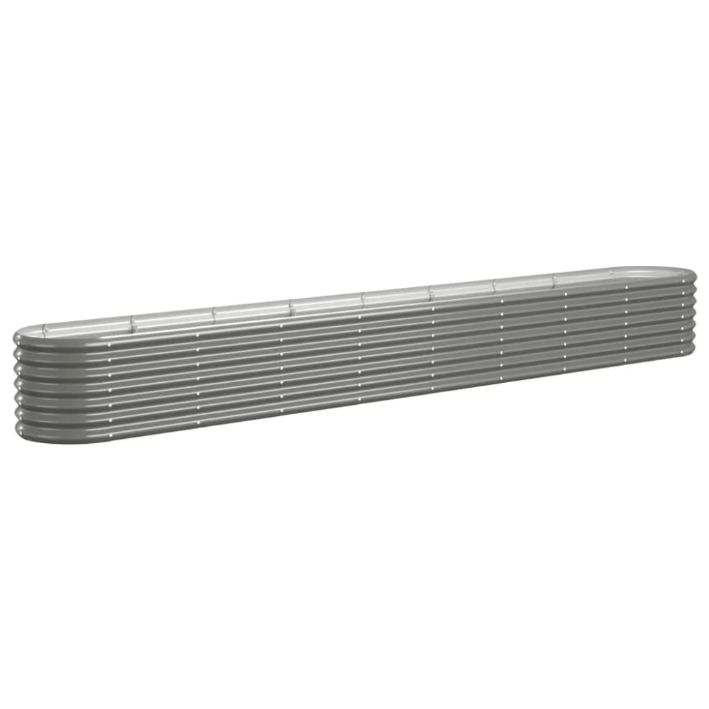 vidaXL Ζαρντινιέρα Γκρι 332x40x36 εκ. Γαλβανισμένος χάλυβας