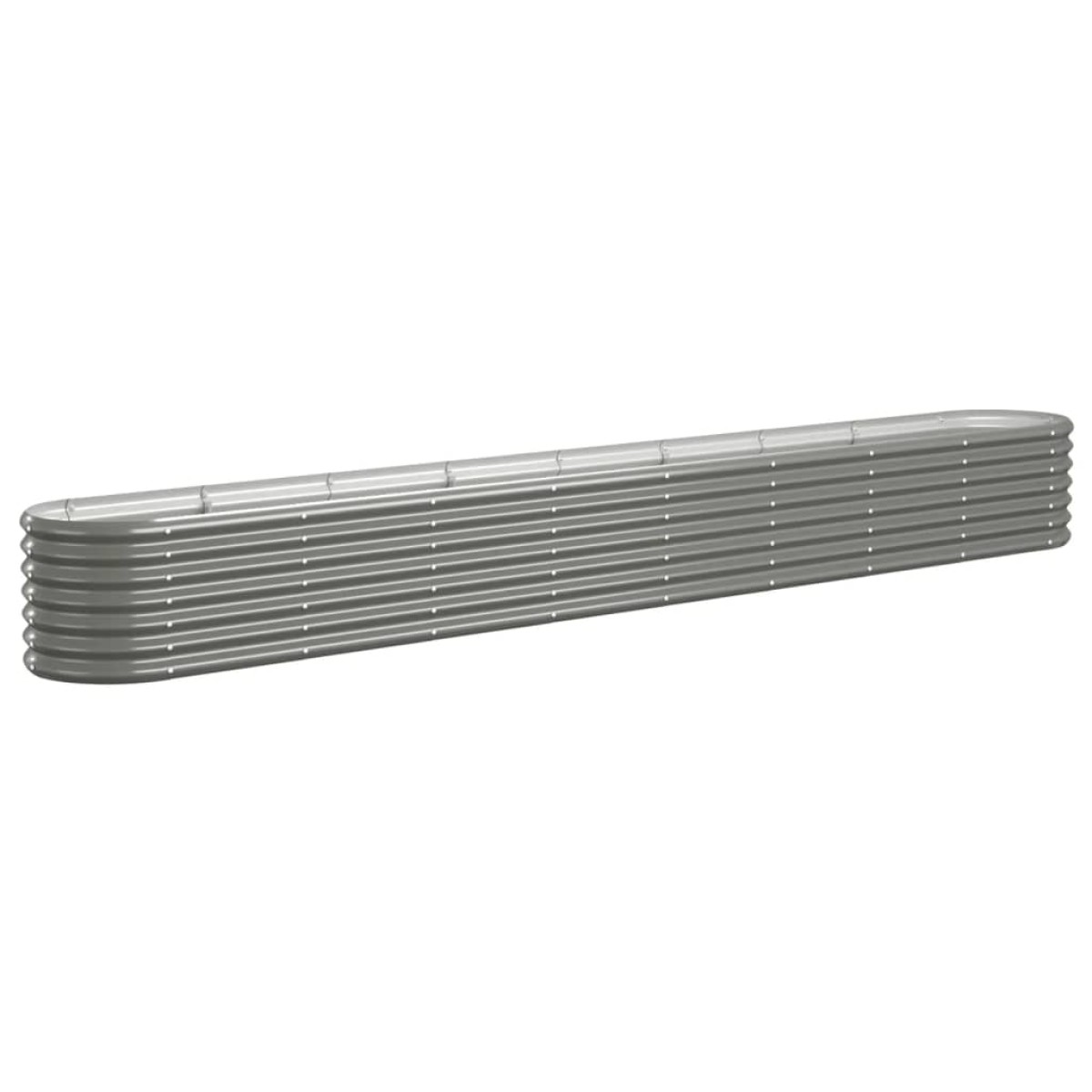 vidaXL Ζαρντινιέρα Γκρι 332x40x36 εκ. Ατσάλι με Ηλεκτρ. Βαφή Πούδρας