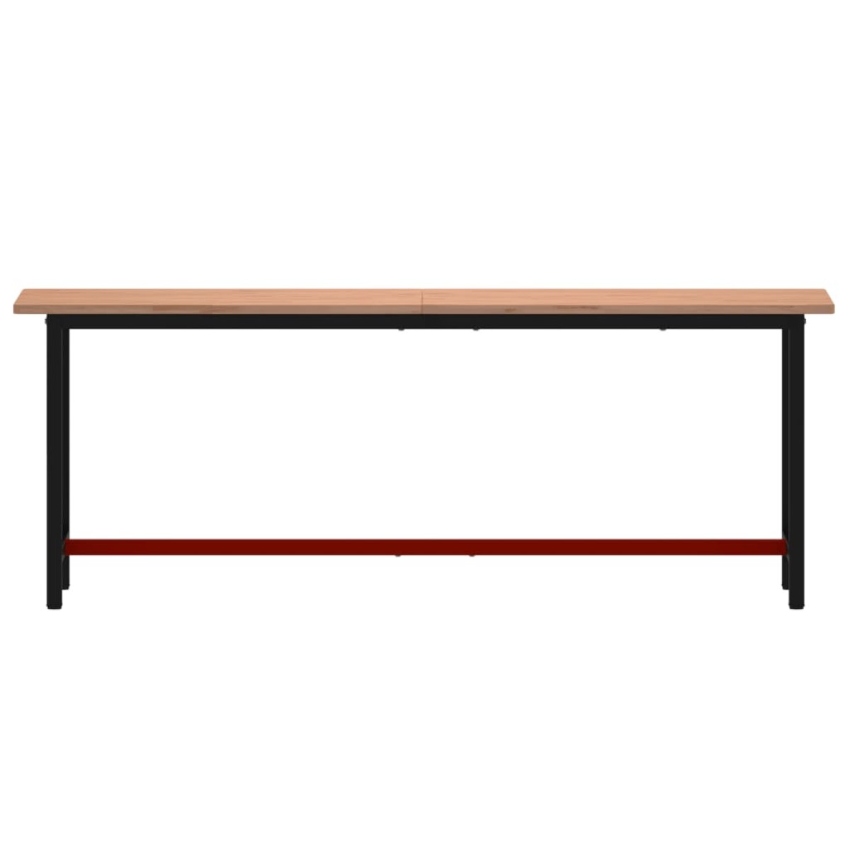 vidaXL Πάγκος Εργασίας 220x55x81,5εκ. από Μασίφ Ξύλο Οξιάς και Μέταλλο