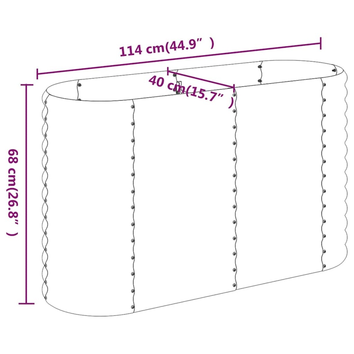 vidaXL Ζαρντινιέρα Ανθρακί 114x40x68 εκ Ατσάλι με Ηλεκτρ. Βαφή Πούδρας