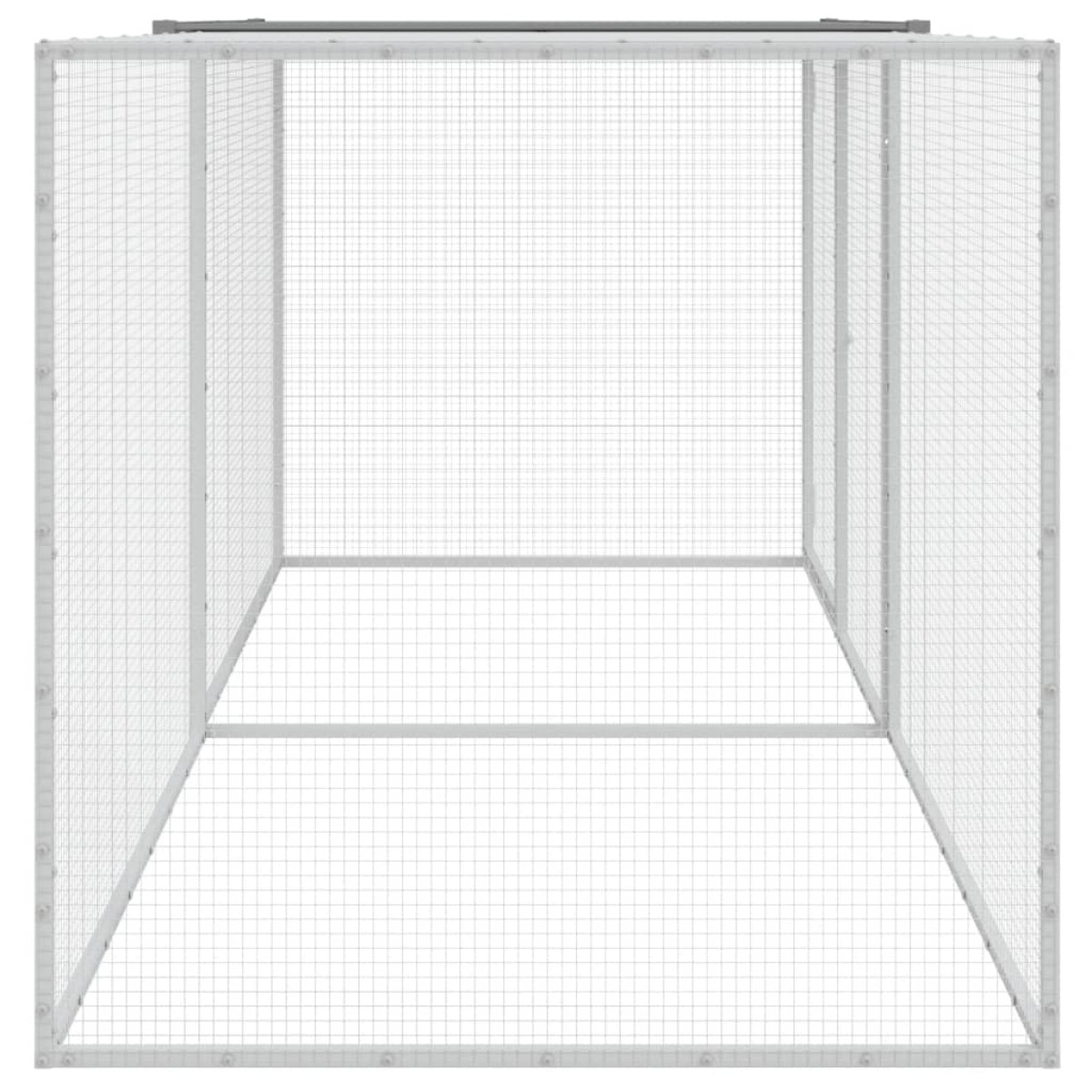 vidaXL Κοτέτσι - Κλουβί με Στέγη Αν. Γκρι 203x98x90 εκ. Γαλβαν. Ατσάλι