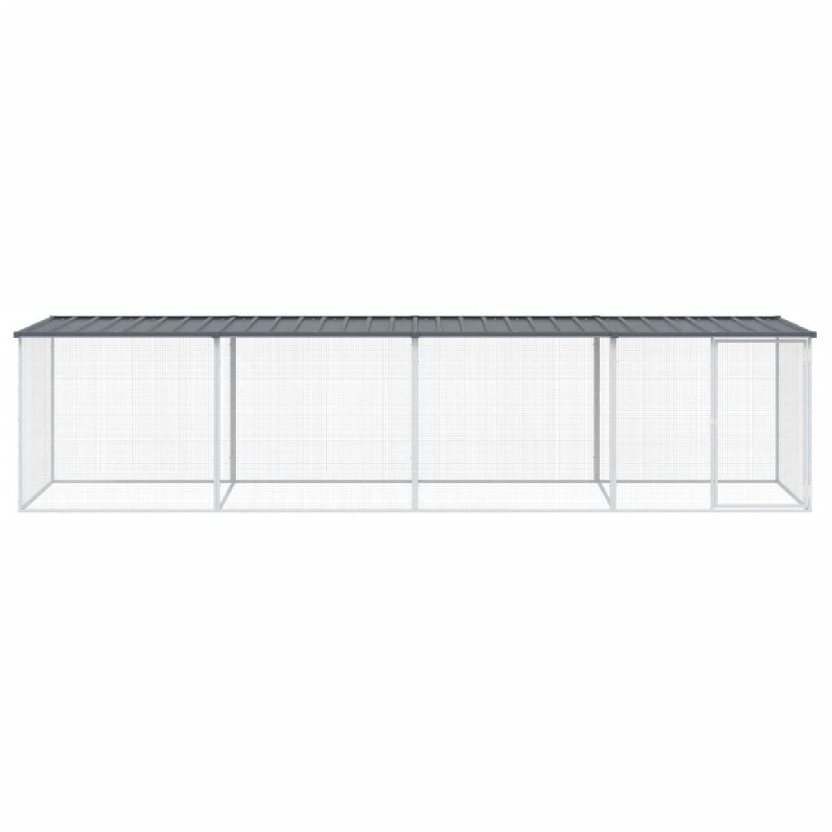 vidaXL Κοτέτσι - Κλουβί με Στέγη Ανθρακί 403x98x90 εκ. Γαλβαν. Ατσάλι