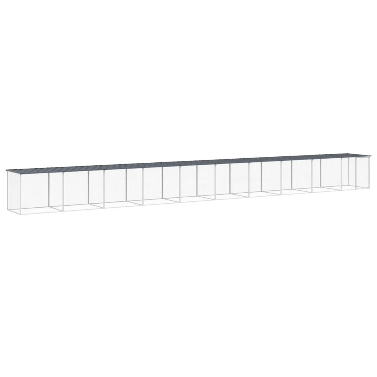 vidaXL Κοτέτσι - Κλουβί με Στέγη Ανθρακί 1003x98x90 εκ. Γαλβαν. Ατσάλι