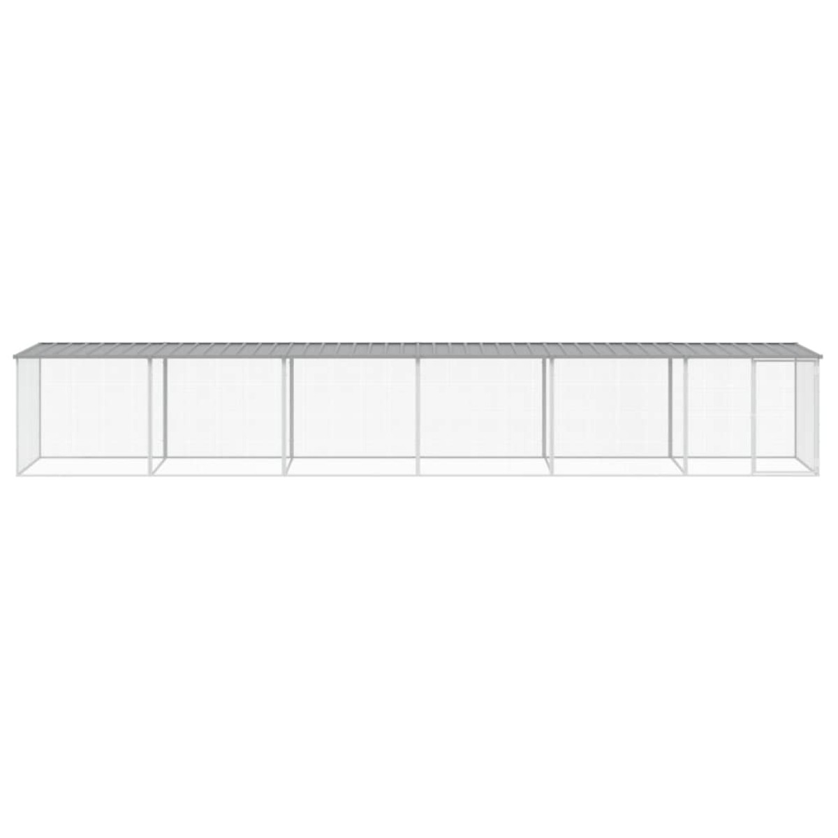 vidaXL Κοτέτσι - Κλουβί με Στέγη Αν. Γκρι 603x98x90 εκ. Γαλβαν. Ατσάλι