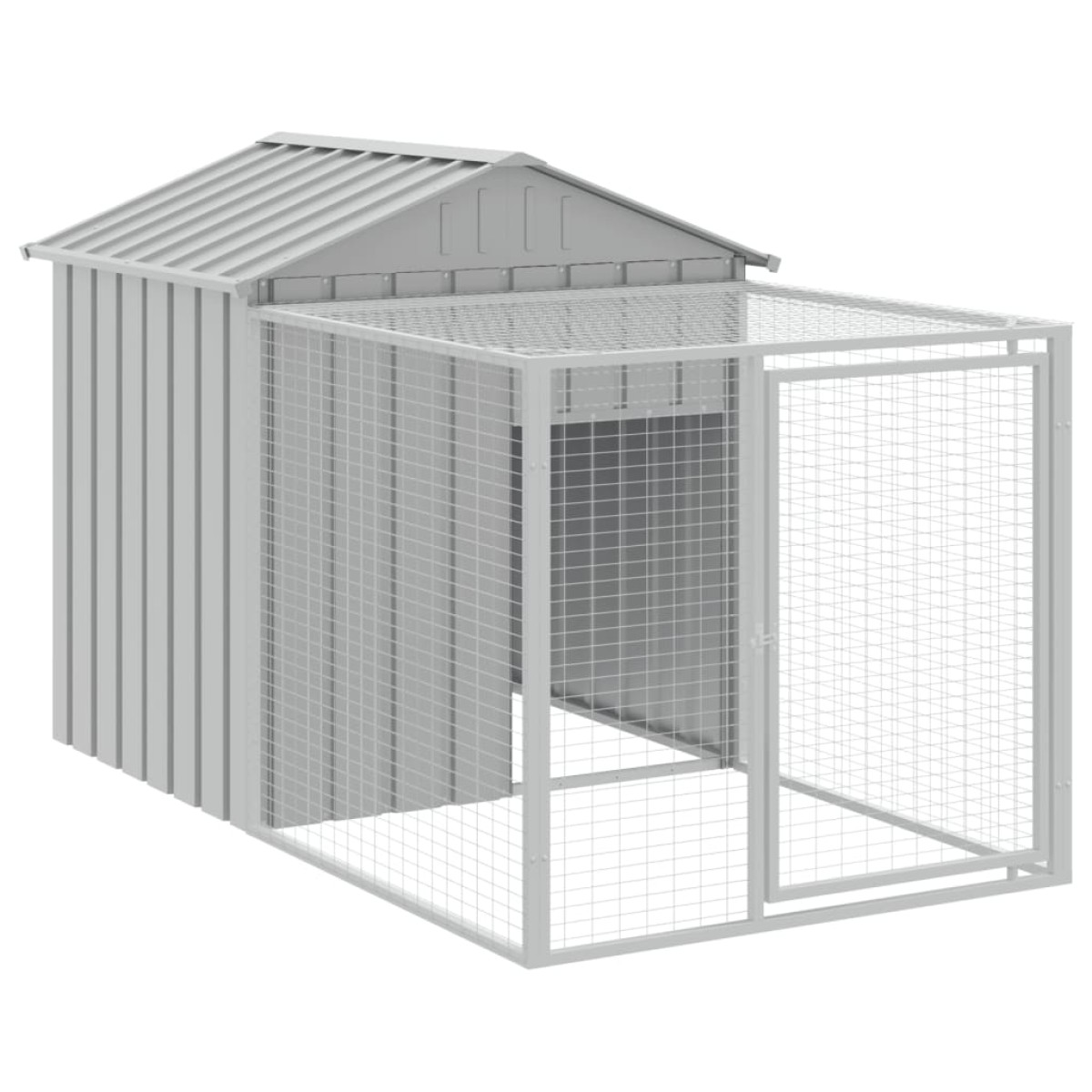 vidaXL Κοτέτσι με Περίβολο Αν. Γκρι 117x609x123 εκ. Γαλβαν. Ατσάλι
