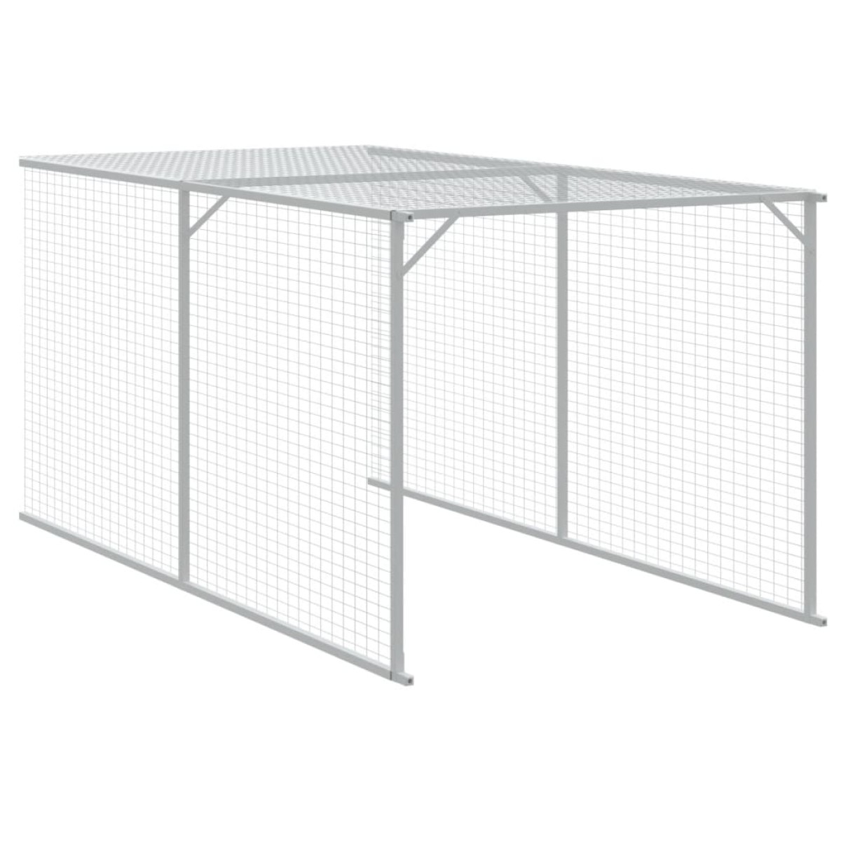 vidaXL Κοτέτσι με Περίβολο Αν. Γκρι 117x609x123 εκ. Γαλβαν. Ατσάλι