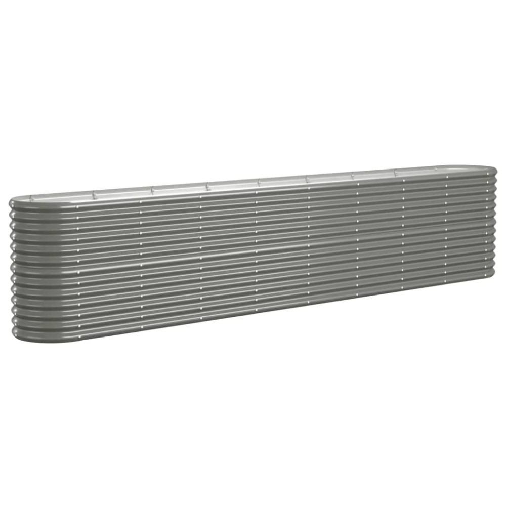 vidaXL Ζαρντινιέρα Γκρι 332x40x68 εκ. Γαλβανισμένος χάλυβας