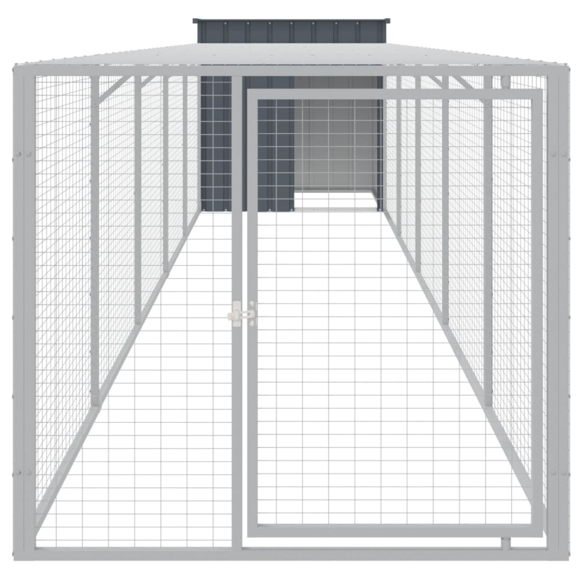 vidaXL Κοτέτσι με Περίβολο Ανθρακί 110x609x110 εκ. Γαλβαν. Χάλυβας