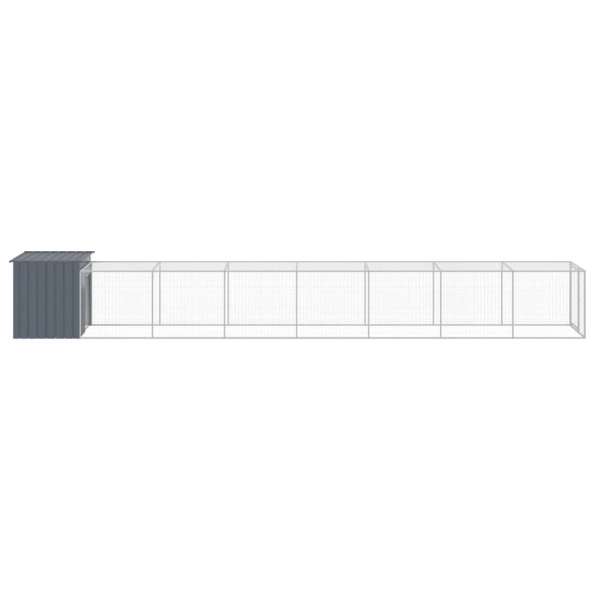 vidaXL Κοτέτσι με Περίβολο Ανθρακί 110x813x110 εκ. Γαλβαν. Ατσάλι