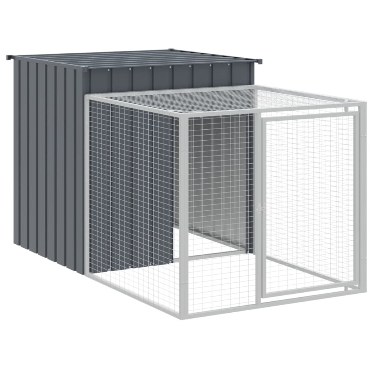vidaXL Κοτέτσι με Περίβολο Ανθρακί 110x813x110 εκ. Γαλβαν. Ατσάλι