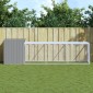 vidaXL Κοτέτσι με Περίβολο Αν. Γκρι 110x405x110 εκ. Γαλβαν. Χάλυβας