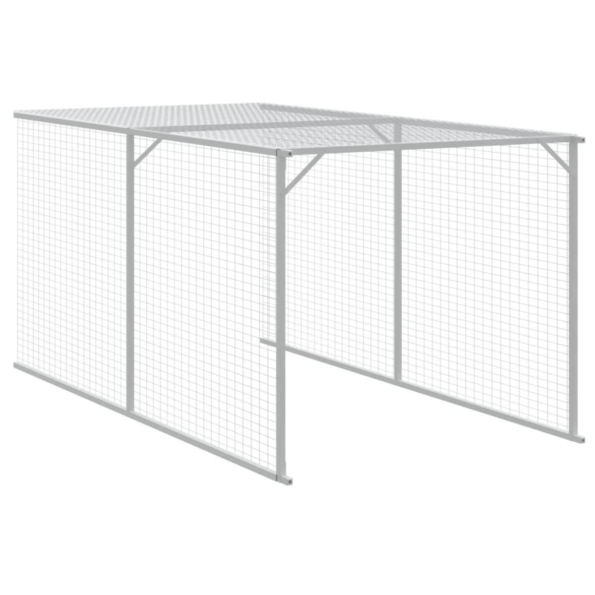 vidaXL Κοτέτσι με Περίβολο Αν. Γκρι 110x609x110 εκ. Γαλβαν. Χάλυβας