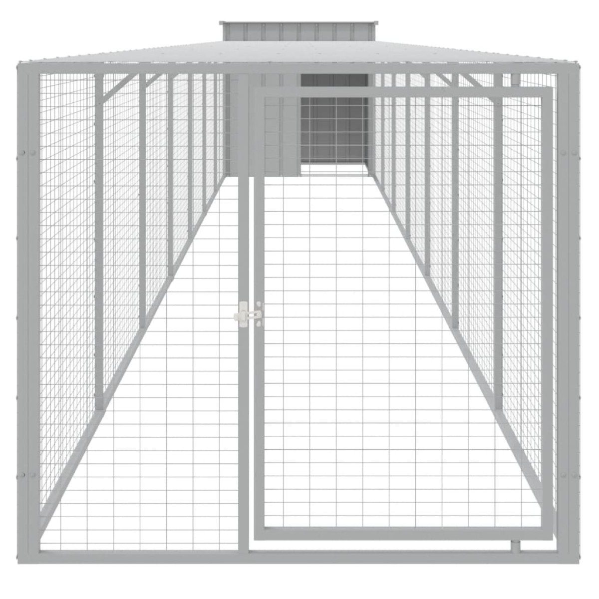 vidaXL Κοτέτσι με Περίβολο Αν. Γκρι 110x813x110 εκ. Γαλβαν. Χάλυβας