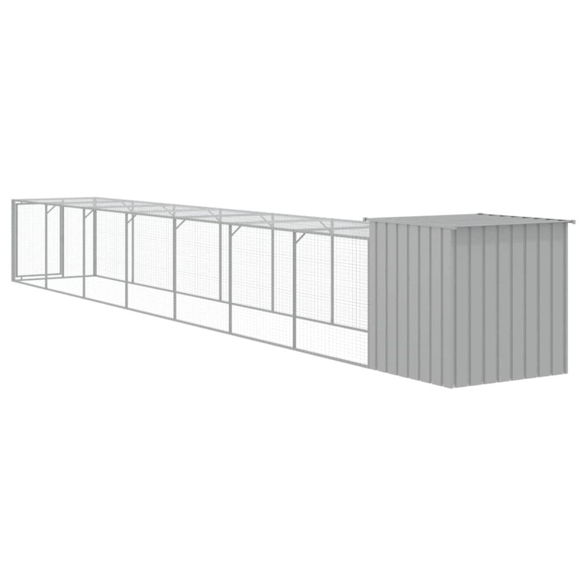 vidaXL Κοτέτσι με Περίβολο Αν. Γκρι 110x813x110 εκ. Γαλβαν. Χάλυβας