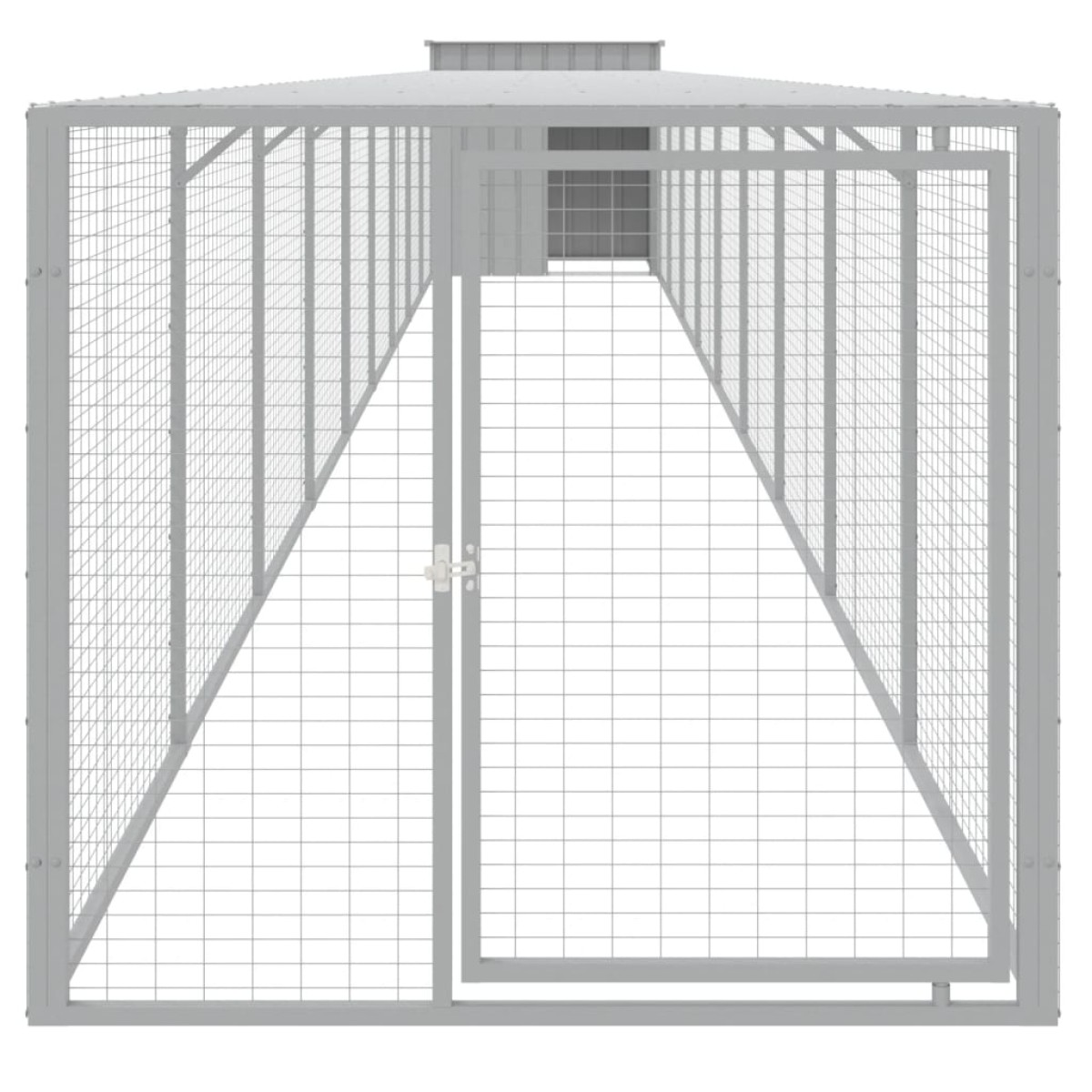 vidaXL Κοτέτσι με Περίβολο Αν. Γκρι 110x1017x110 εκ. Γαλβαν. Ατσάλι