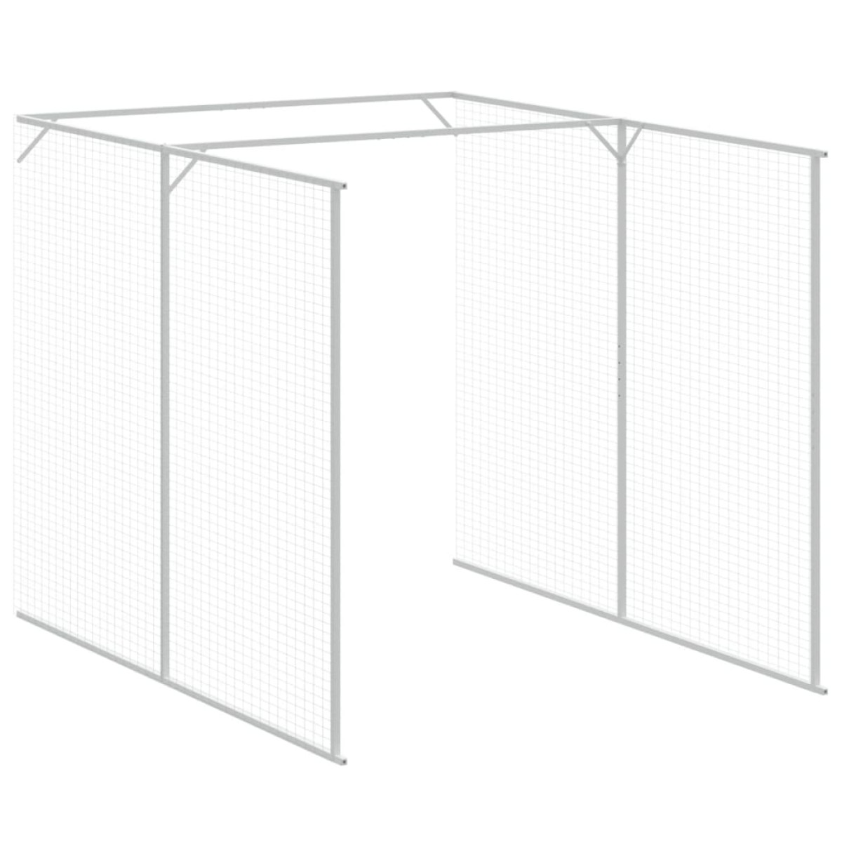 vidaXL Σπιτάκι Σκύλου με Αυλή Ανθρακί 165x455x181 εκ. Γαλβαν. Χάλυβας