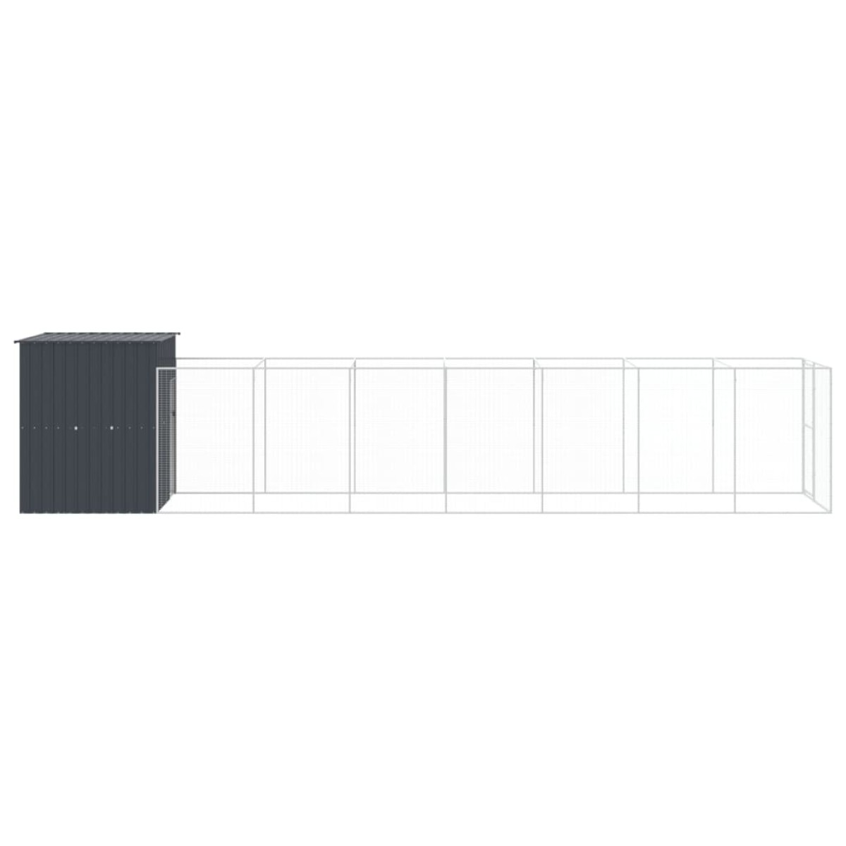 vidaXL Σπιτάκι Σκύλου με Αυλή Ανθρακί 165x863x181 εκ. Γαλβαν. Χάλυβας